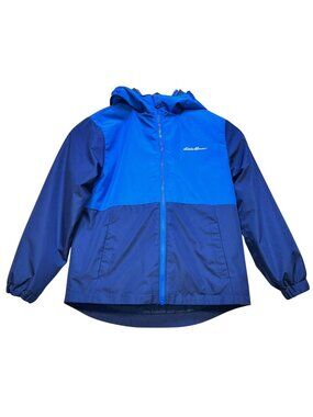Eddie Bauer Kids Full Zip Hooded Jacket Long Sleeve Size S (7/8) Blue